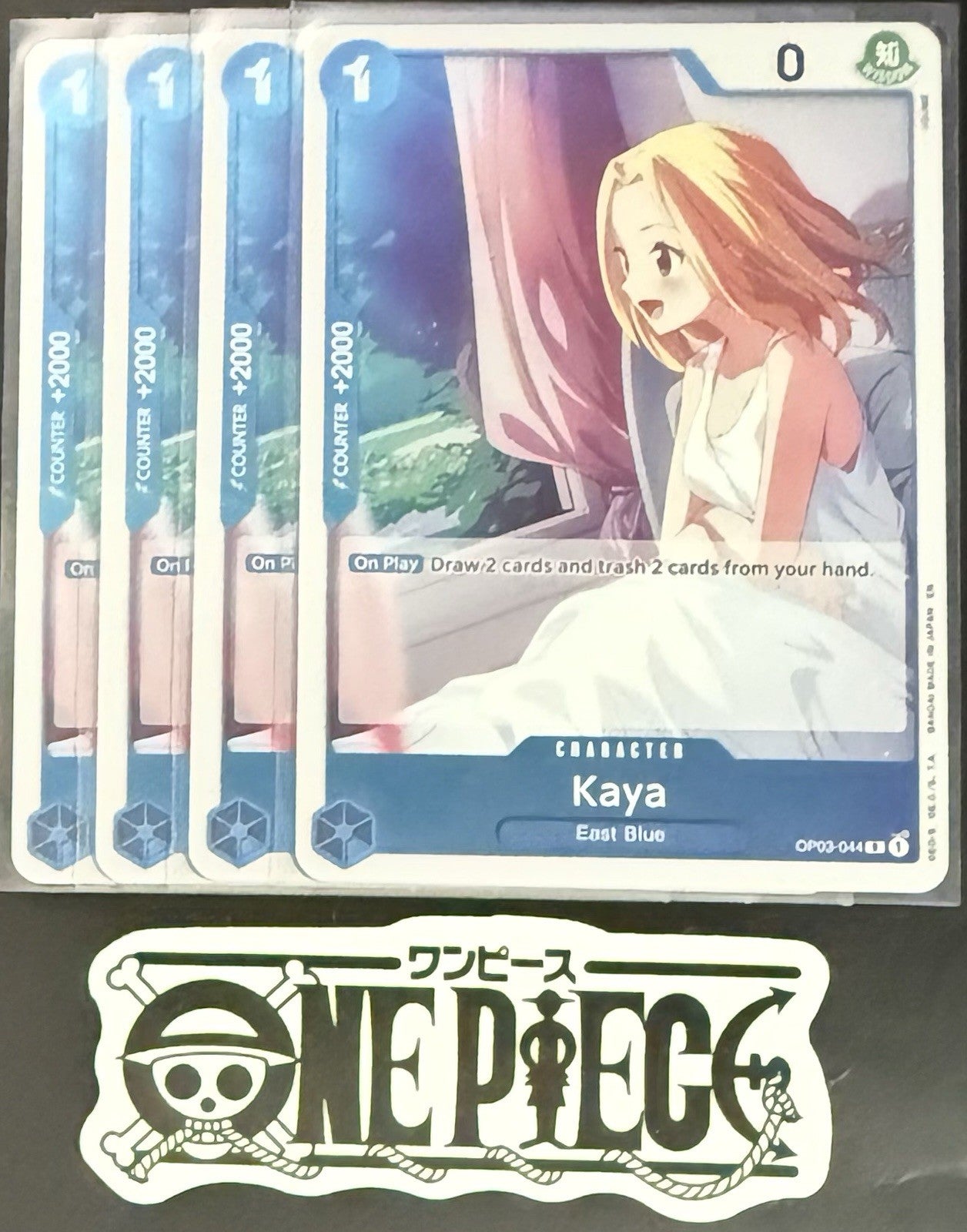 4x One Piece OP03-044 R  Kaya - English - Foil - Playset - TCG - NM/M