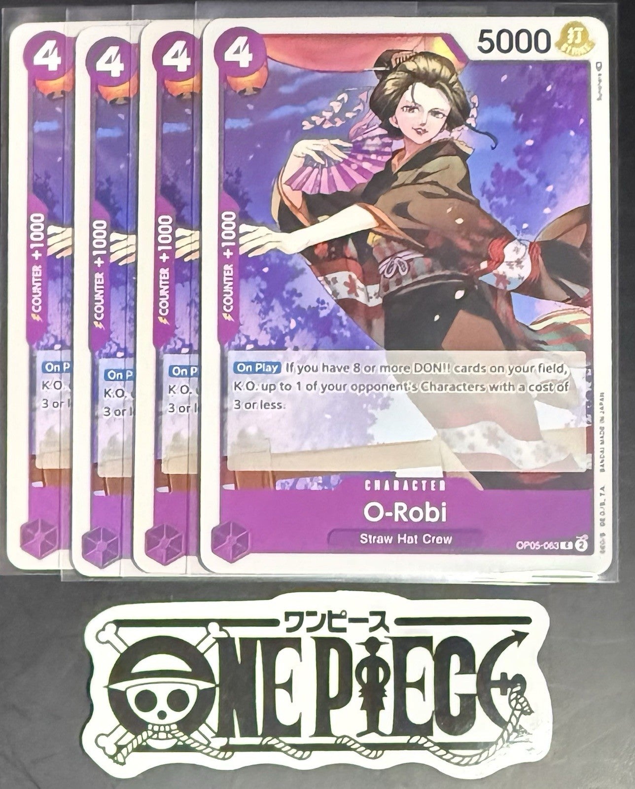 4x One Piece OP05-063 C O-Robi - English - Regular - Play Set - TCG - NM/M
