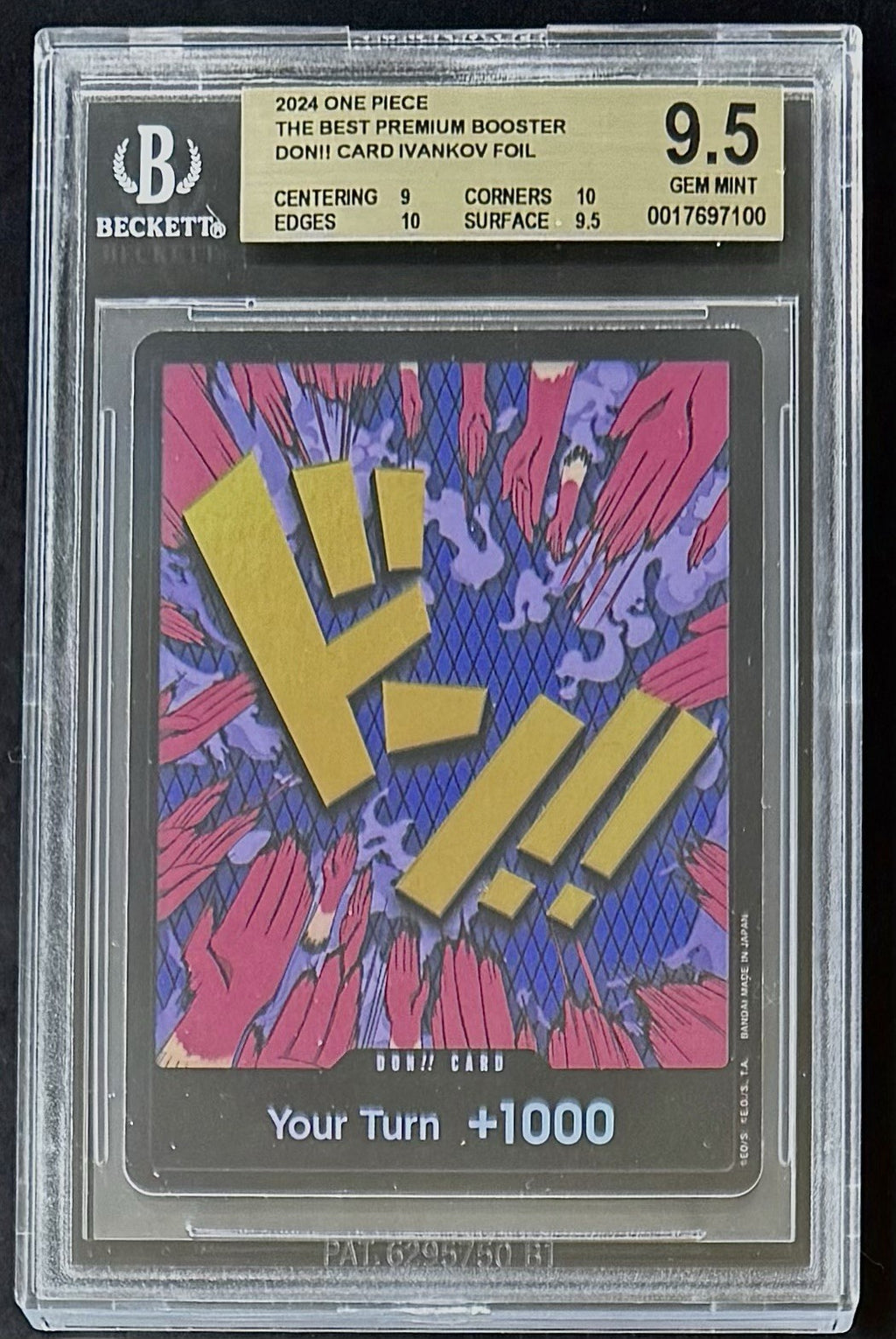 BGS 9.5 One Piece PRB01 Don!! Card Emporio Ivankov - English - The Best - Graded