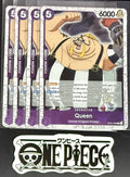 4x One Piece ST04-005 C Queen - English - Flag Foil - Playset - TCG - NM/M