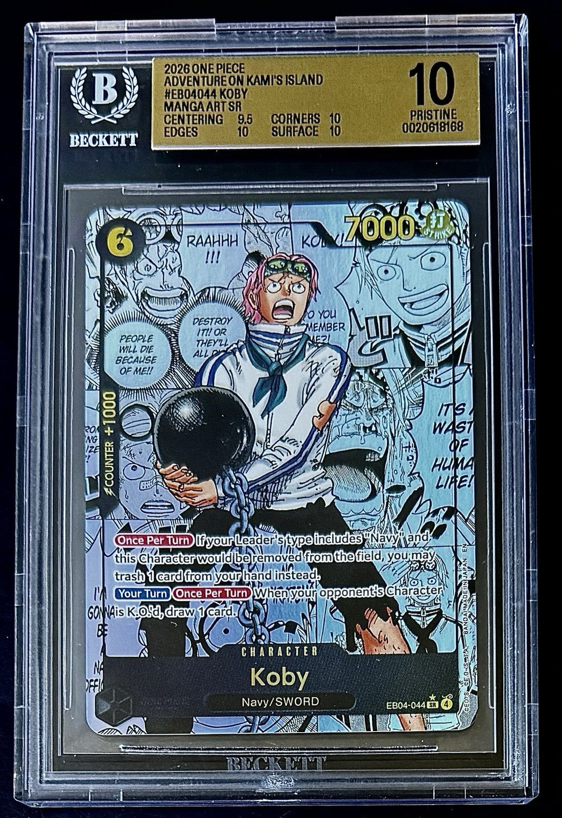 BGS 10 One Piece EB04-044 SR* - Koby - Manga Art - EN-Adventure on Kami's Island