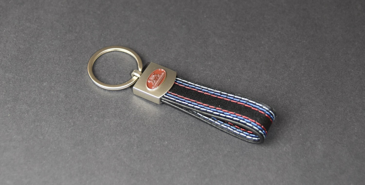 CMC Key Fob in Style-Leather with Decorative Stitching