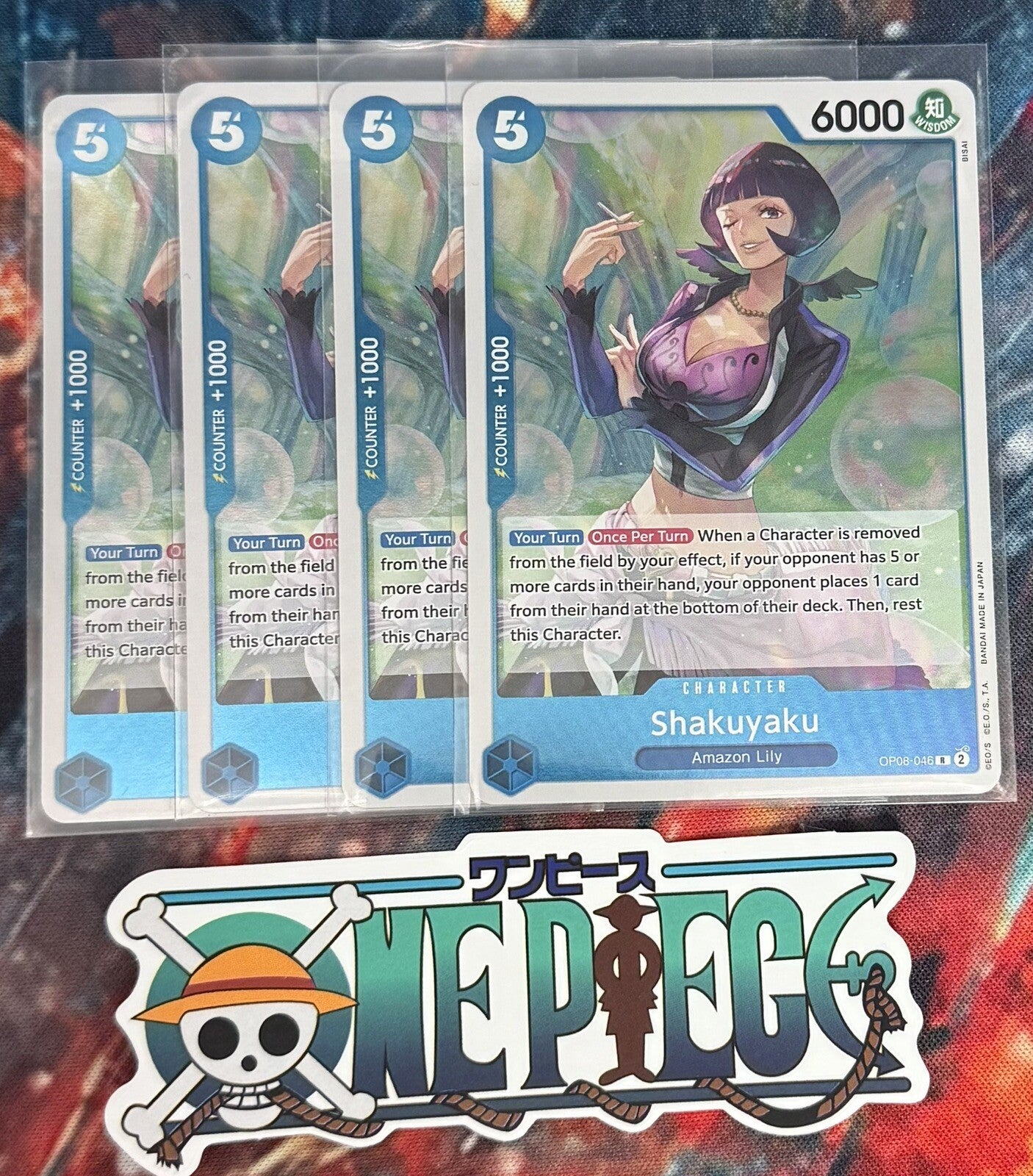 4x One Piece OP08-046 R Shakuyaku - English - Playset - Foil - TCG - NM/M