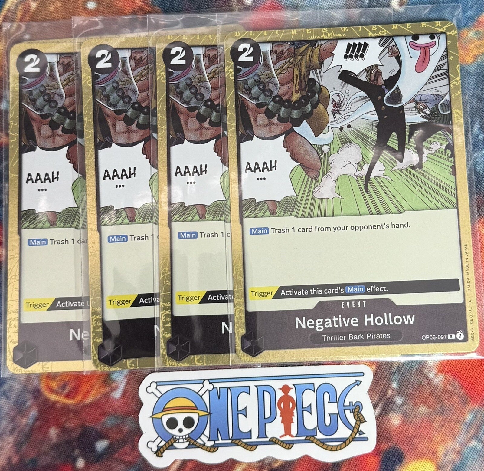 4x One Piece OP06-097 R Negative Hollow - ENG - Playset - Foil - TCG - NM/M