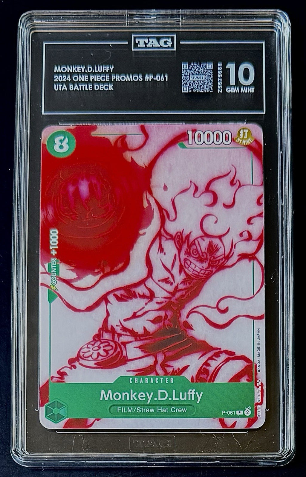 TAG 10 One Piece P-061 P - Monkey.D.Luffy - Promo - EN - Uta Battle Deck