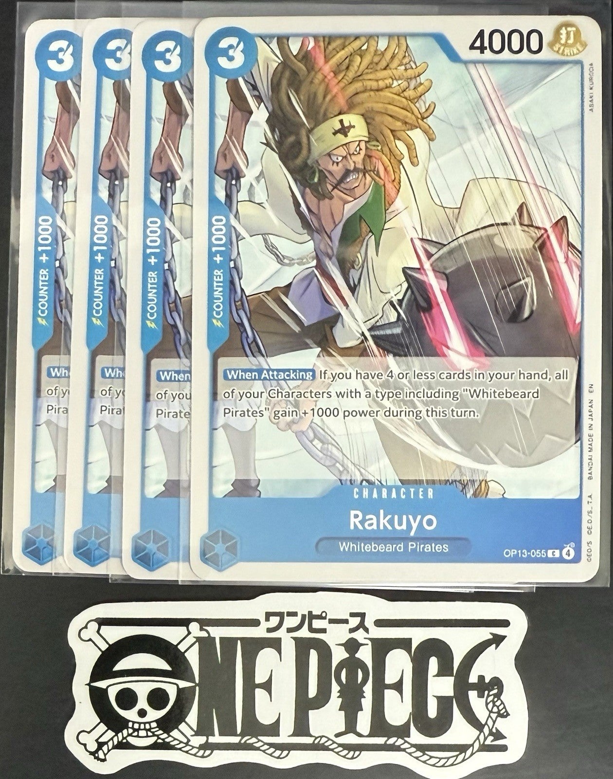 4x One Piece OP13-055 C Rakuyo - ENG - Regular - Playset - TCG - NM/M