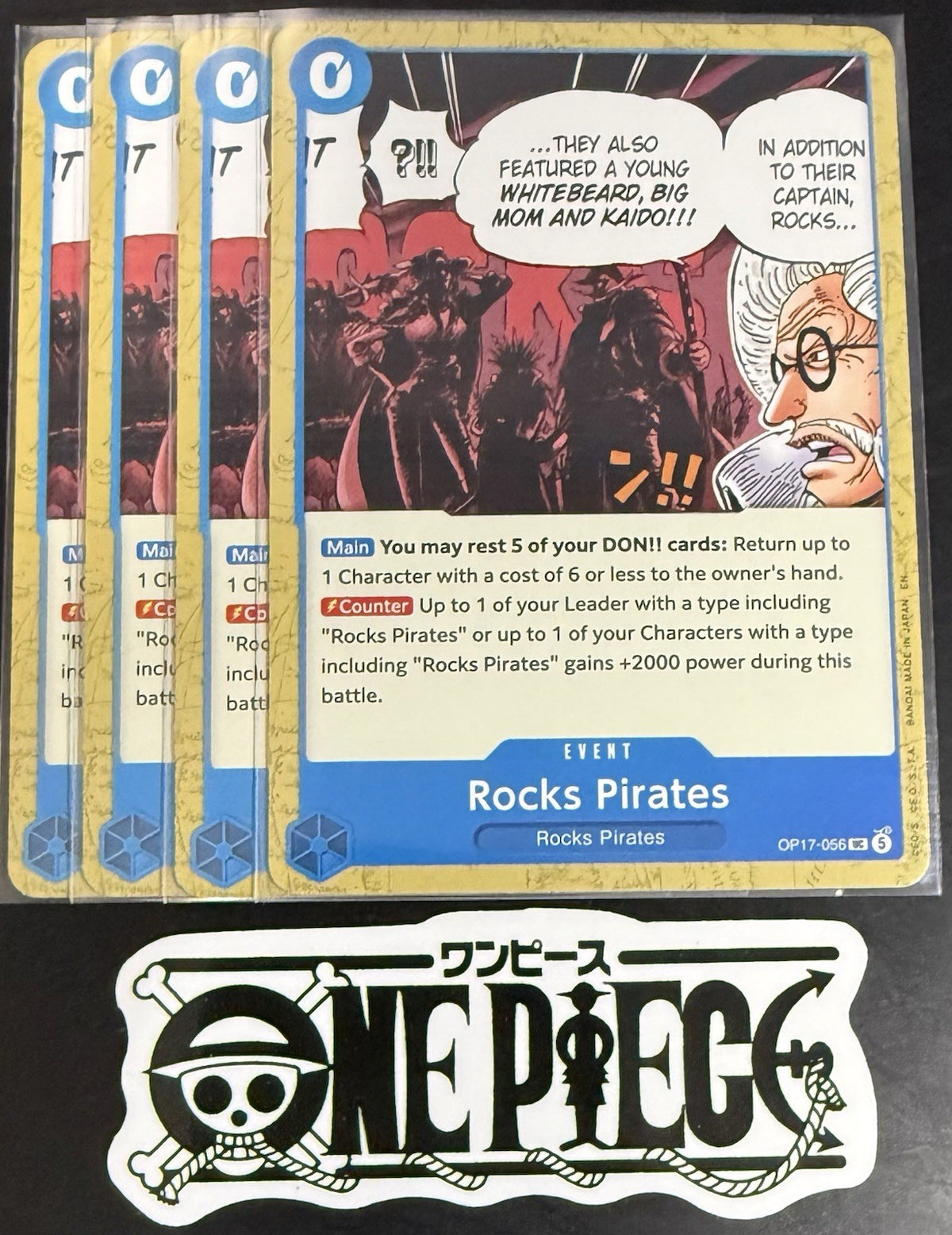 4x One Piece OP17-056 UC - Rocks Pirates - EN - Regular - Play Set - TCG - NM/M