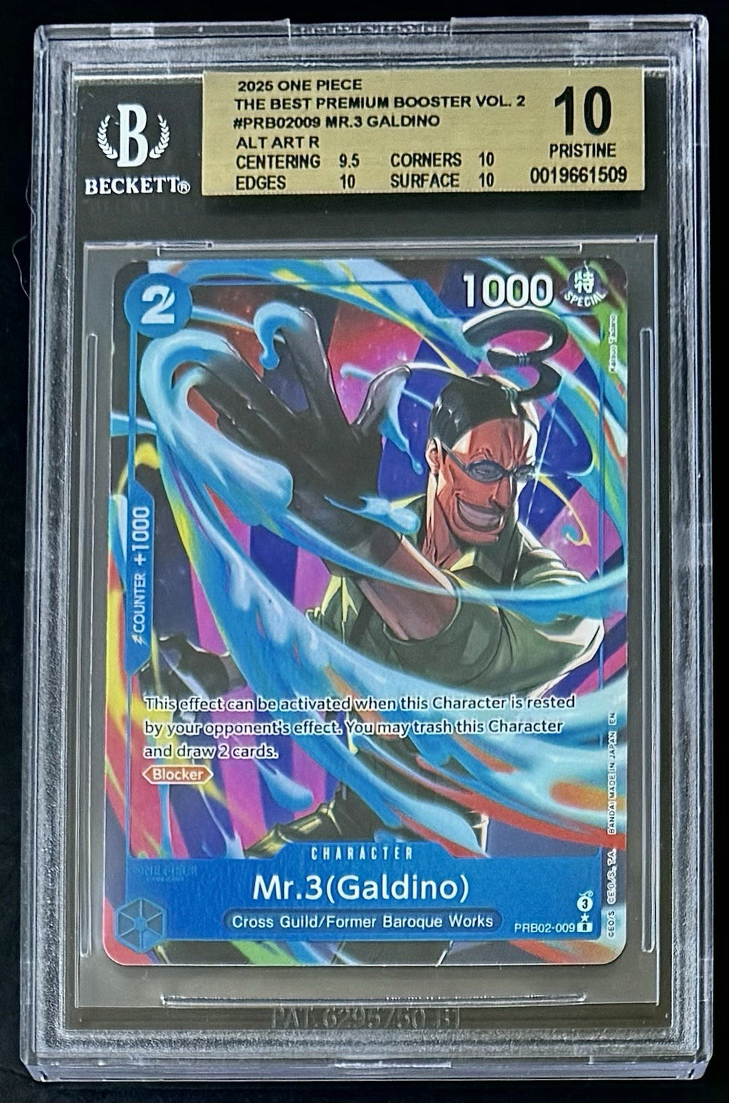 BGS 10 One Piece PRB02-009 R* Mr3.(Galdino) Alt Art - EN - Foil - PRB02 - Graded