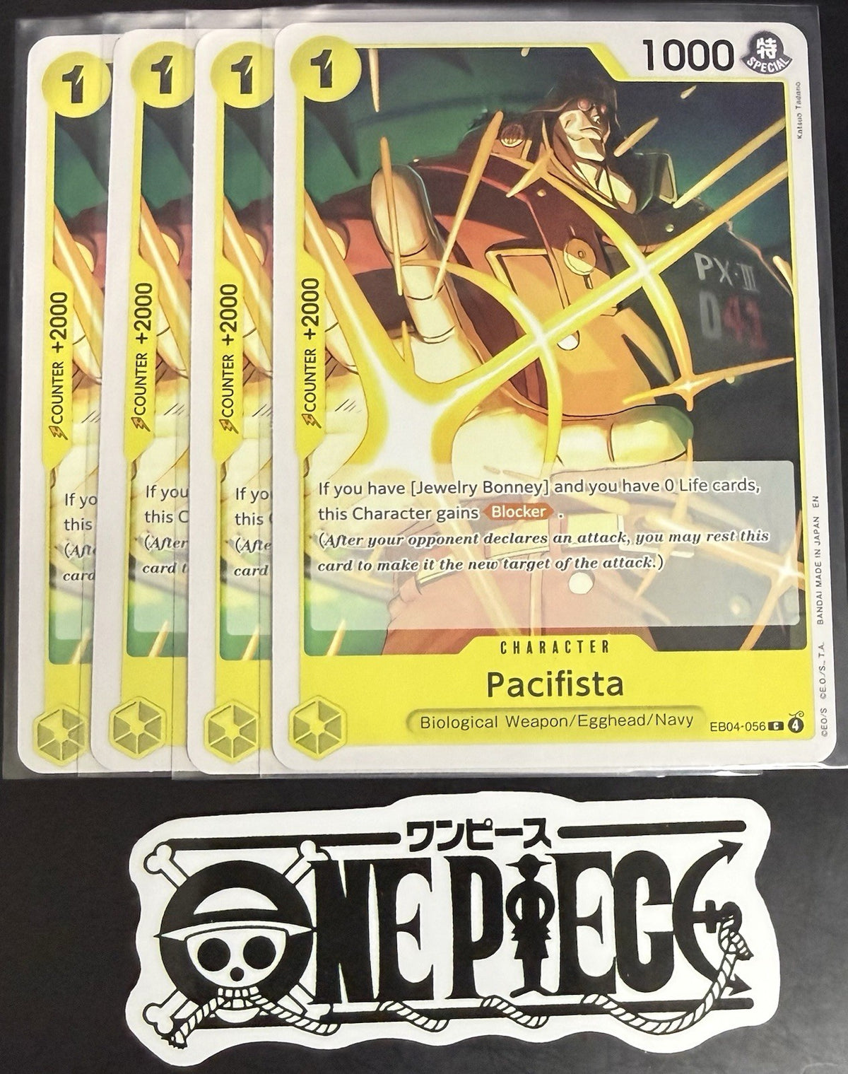4x One Piece EB04-056 C - Pacifista - EN - Regular - Play Set - TCG - NM/M