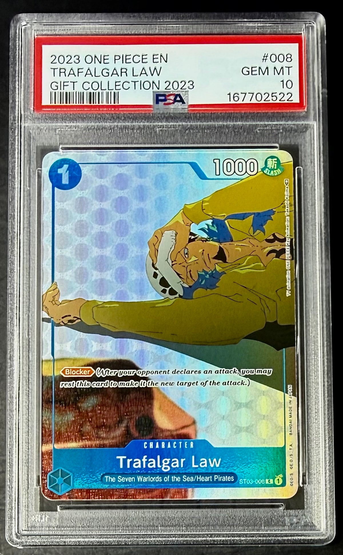 PSA 10 One Piece ST03-008 C - Trafalgar Law - 2023 Gift Collection Promo - EN