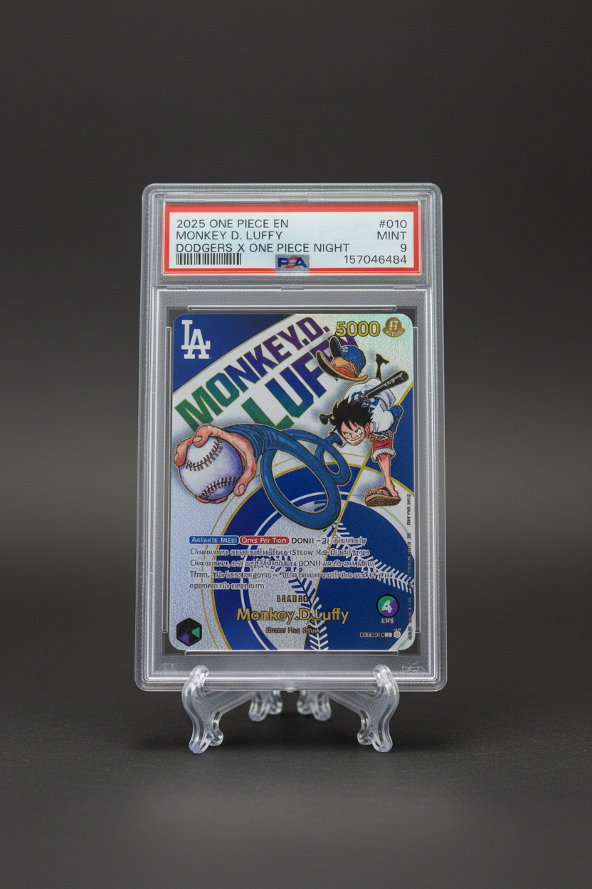 PSA 9 One Piece EB02-010 L - Monkey.D.Luffy - Dodgers X Promo - EN - Foil