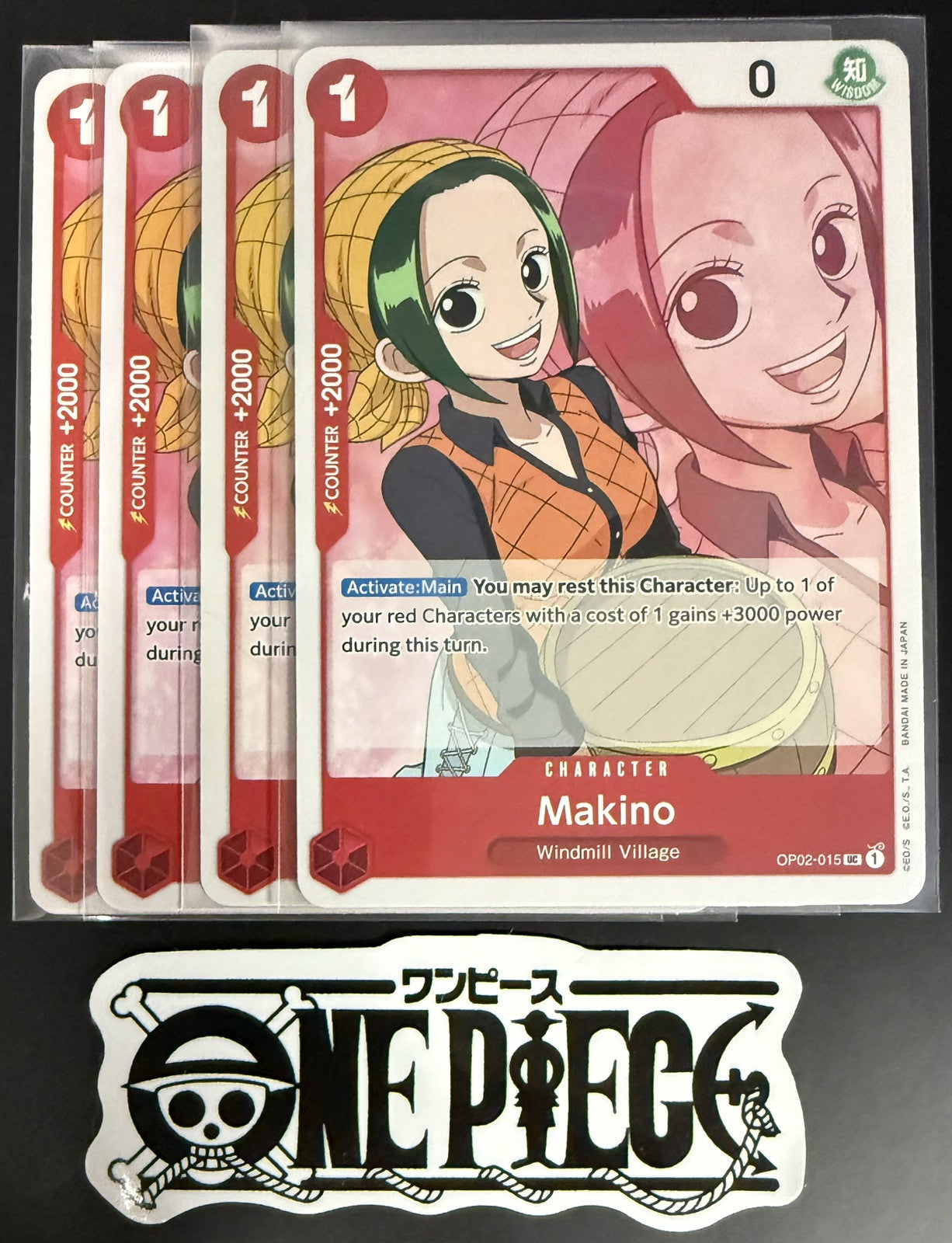 4x One Piece OP02-015 UC Makino - English - Playset - Regular - TCG - NM/M