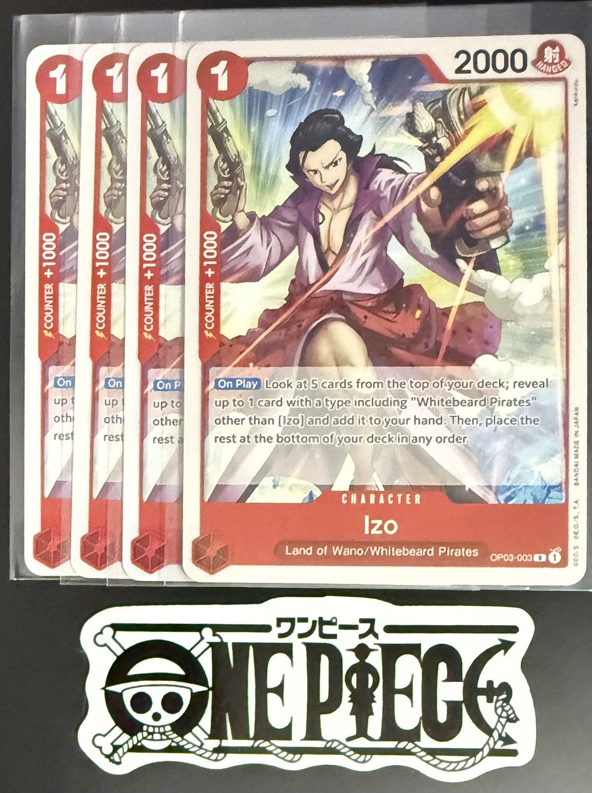 4x One Piece OP03-003 R Izo - English - Regular - Playset - TCG - NM/M