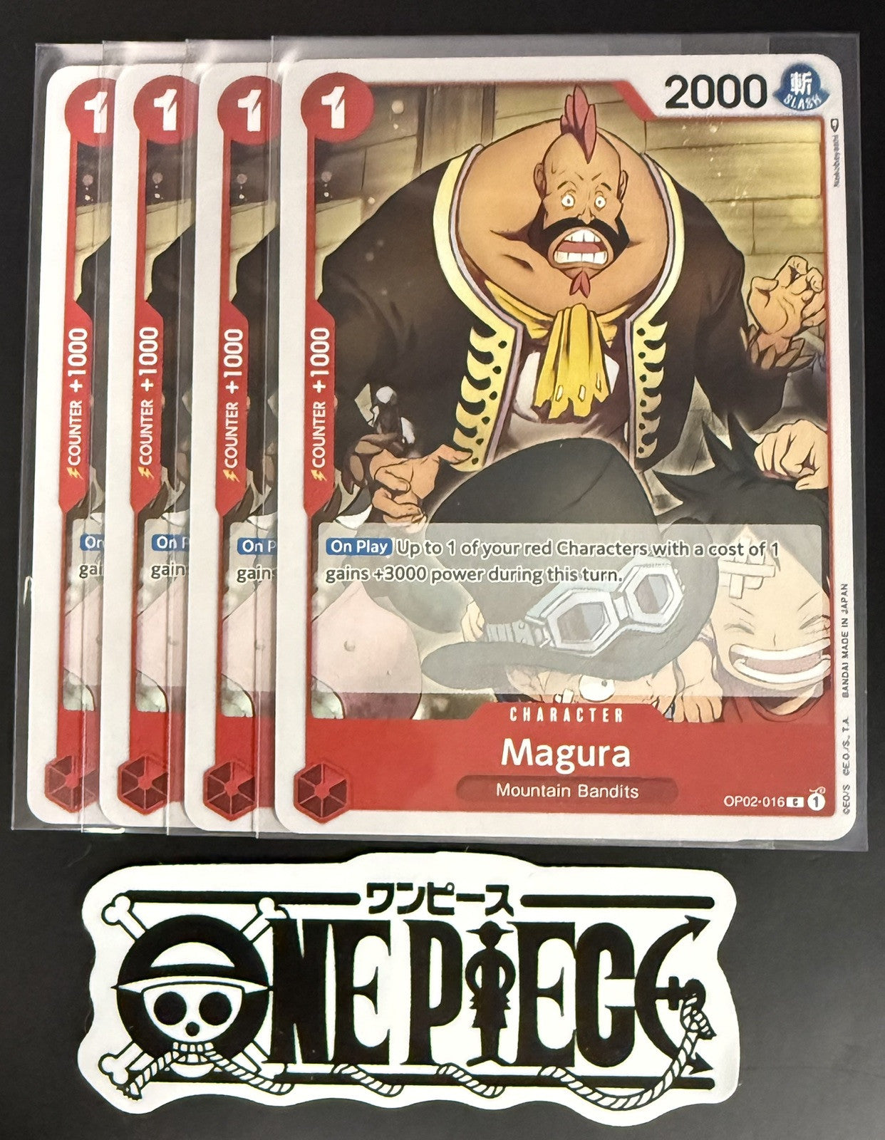 4x One Piece OP02-016 C Magura - English - Playset - Regular - TCG - NM/M