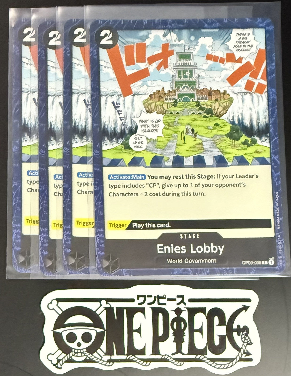 4x One Piece OP03-098 C Enies Lobby - English - Regular - Playset - TCG - NM/M