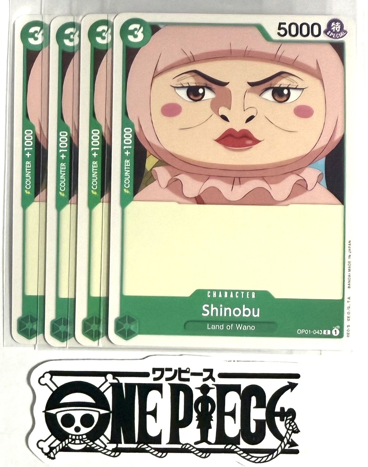 4x One Piece OP01-043 C Shinobu - English - Regular - Playset - TCG - NM/M
