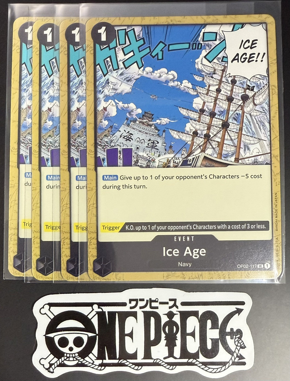 4x One Piece OP02-117 UC Ice Age - English - Playset - Regular - TCG - NM/M