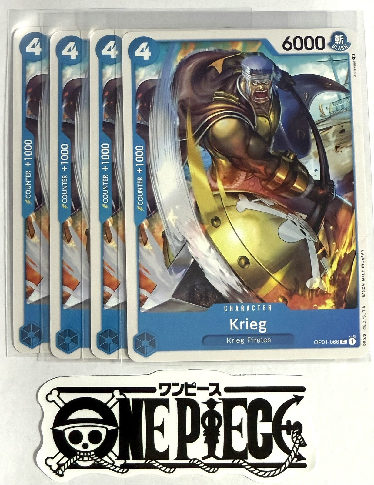 4x One Piece OP01-066 C Krieg - English - Regular - Playset - TCG - NM/M