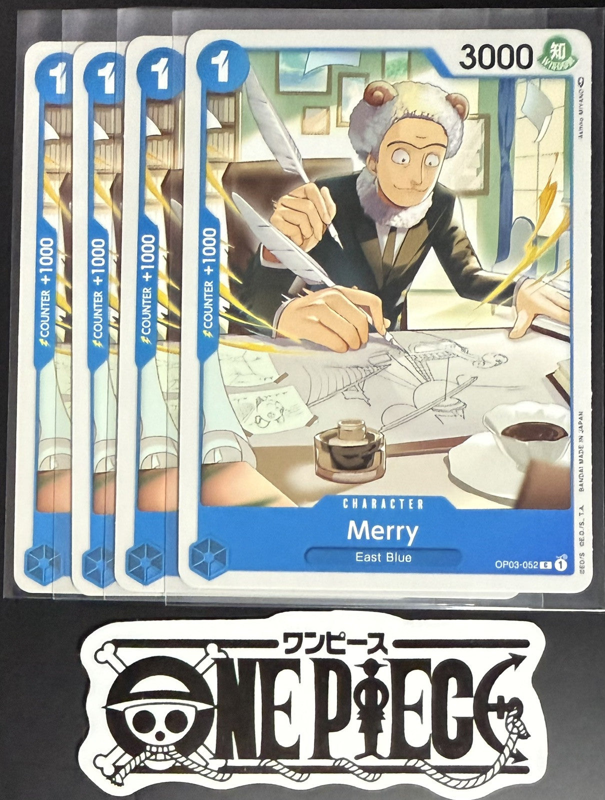 4x One Piece OP03-052 C Merry - English - Regular - Playset - TCG - NM/M