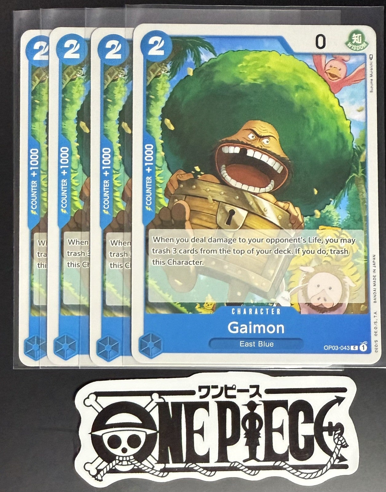 4x One Piece OP03-043 C Gaimon - English - Regular - Playset - TCG - NM/M