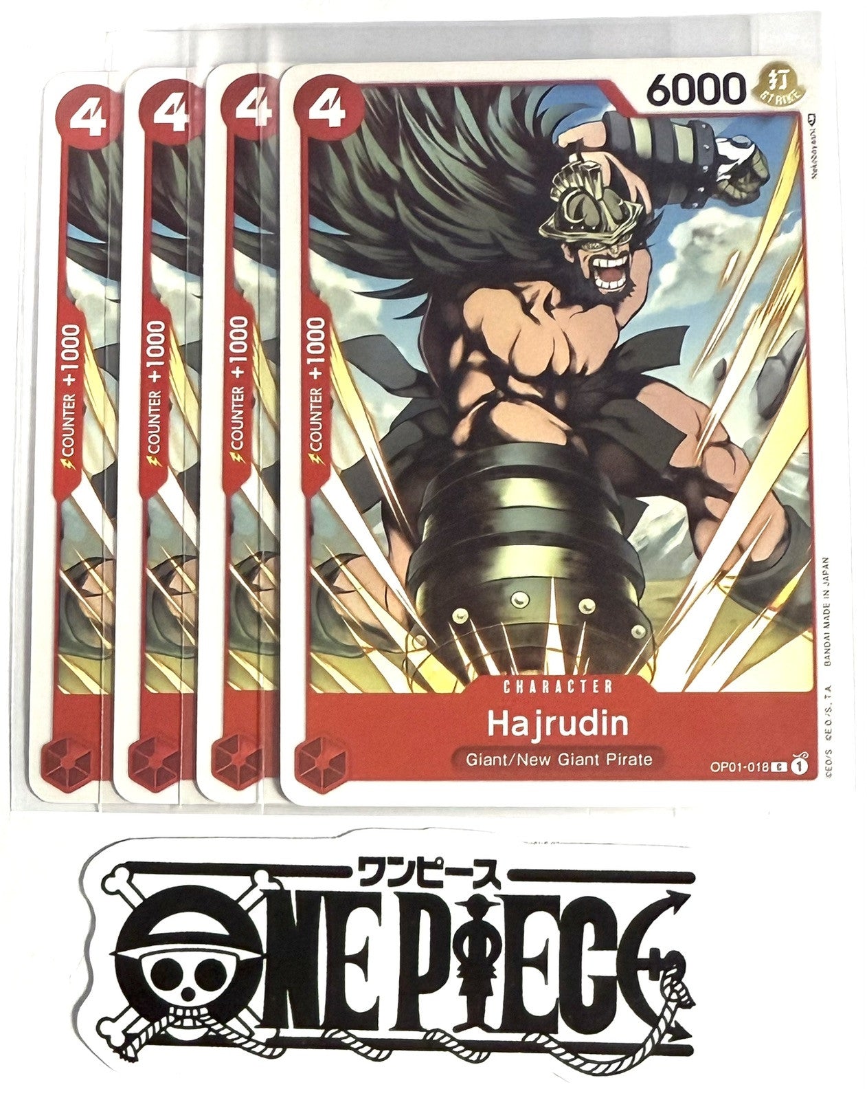 4x One Piece OP01-016 C Hajrudin - English - Regular - Playset - TCG - NM/M