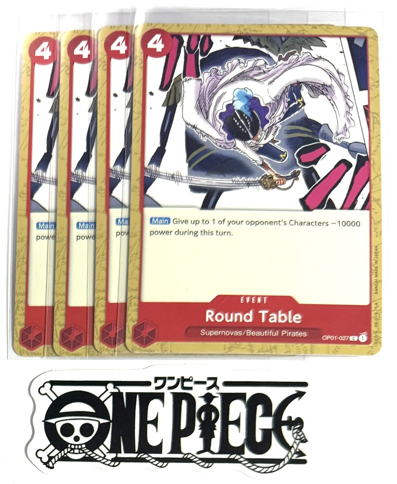 4x One Piece OP01-027 C Round Table - English - Regular - Playset - TCG - NM/M