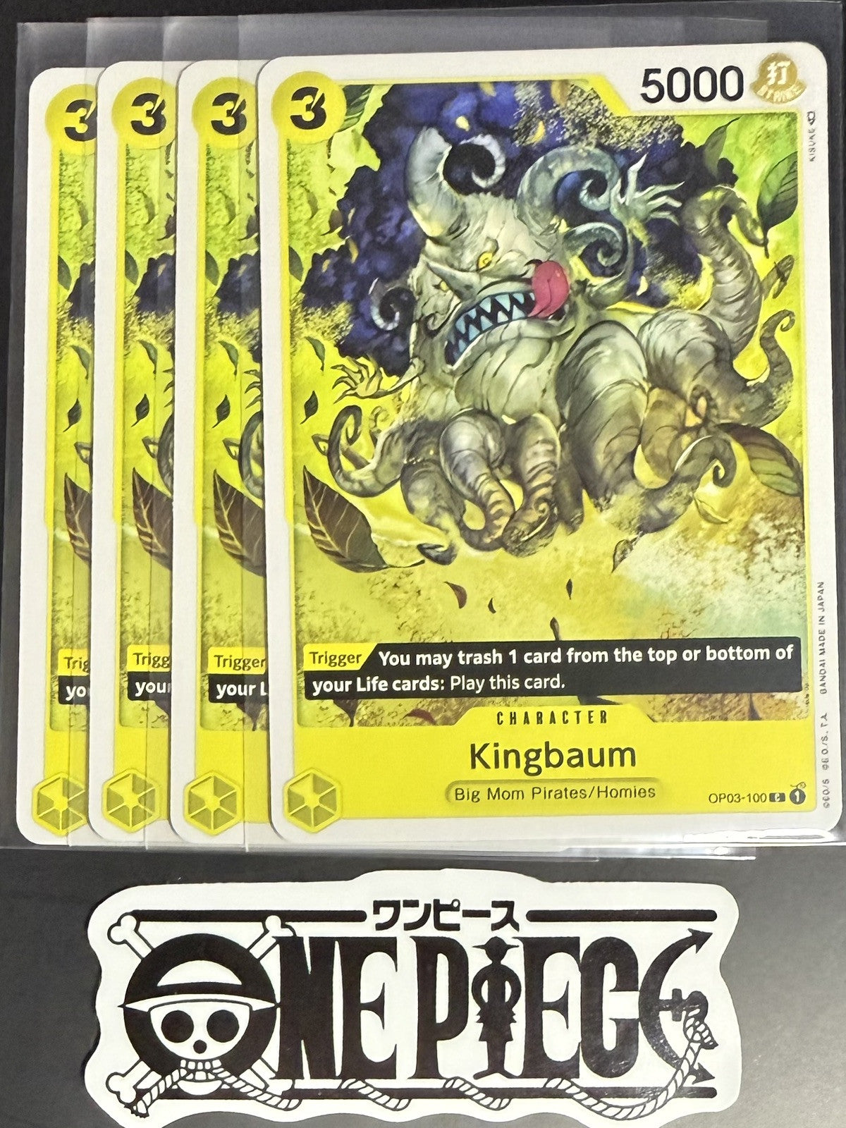 4x One Piece OP03-100 C Kingbaum - English - Regular - Playset - TCG - NM/M