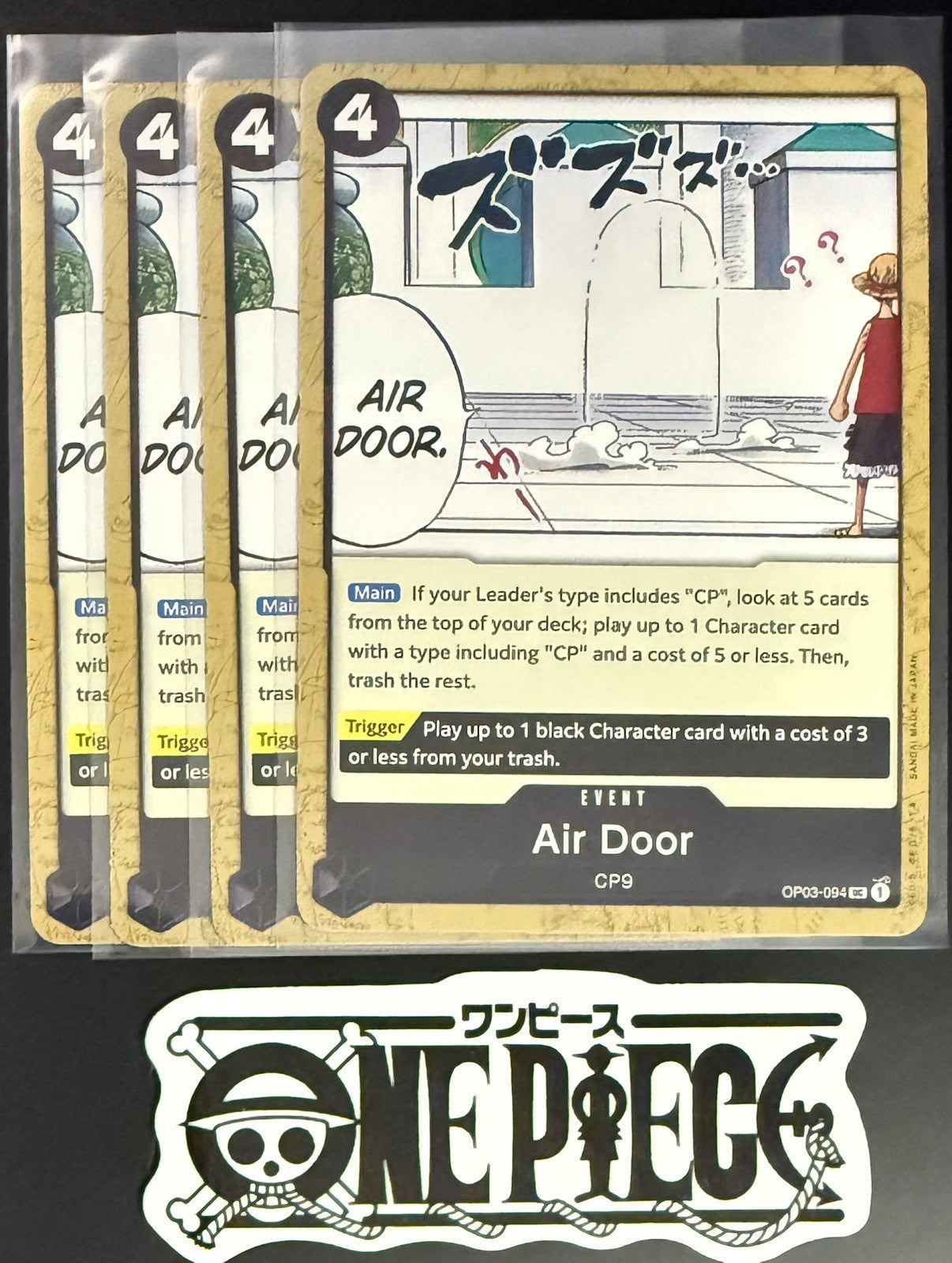 4x One Piece OP03-094 UC Air Door - English - Regular - Playset - TCG - NM/M