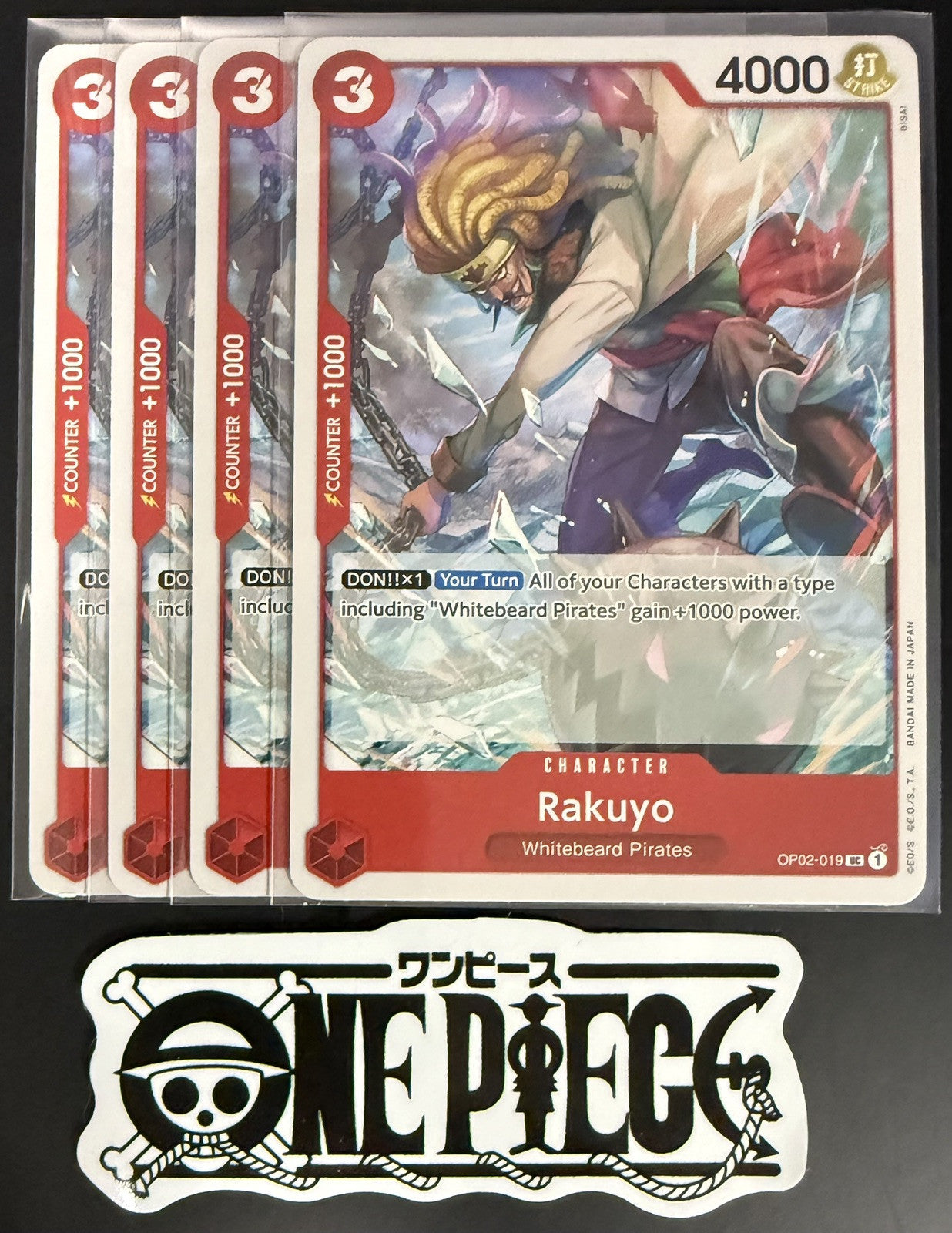 4x One Piece OP02-019 UC Rakuyo - English - Playset - Regular - TCG - NM/M