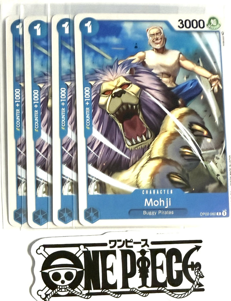 4x One Piece OP02-060 C Mohji - ENG - Playset - Regular - TCG - NM/M