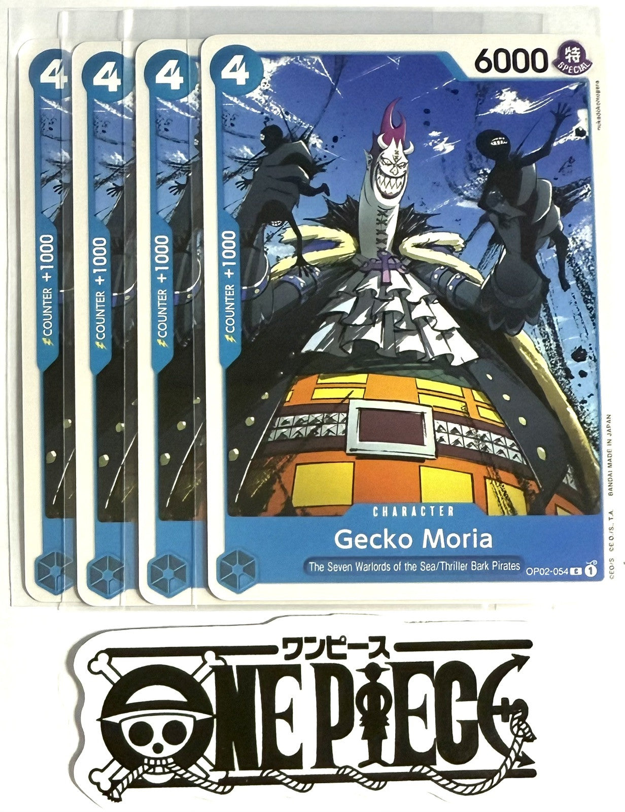 4x One Piece OP02-054 C Gecko Moria - ENG - Playset - Regular - TCG - NM/M
