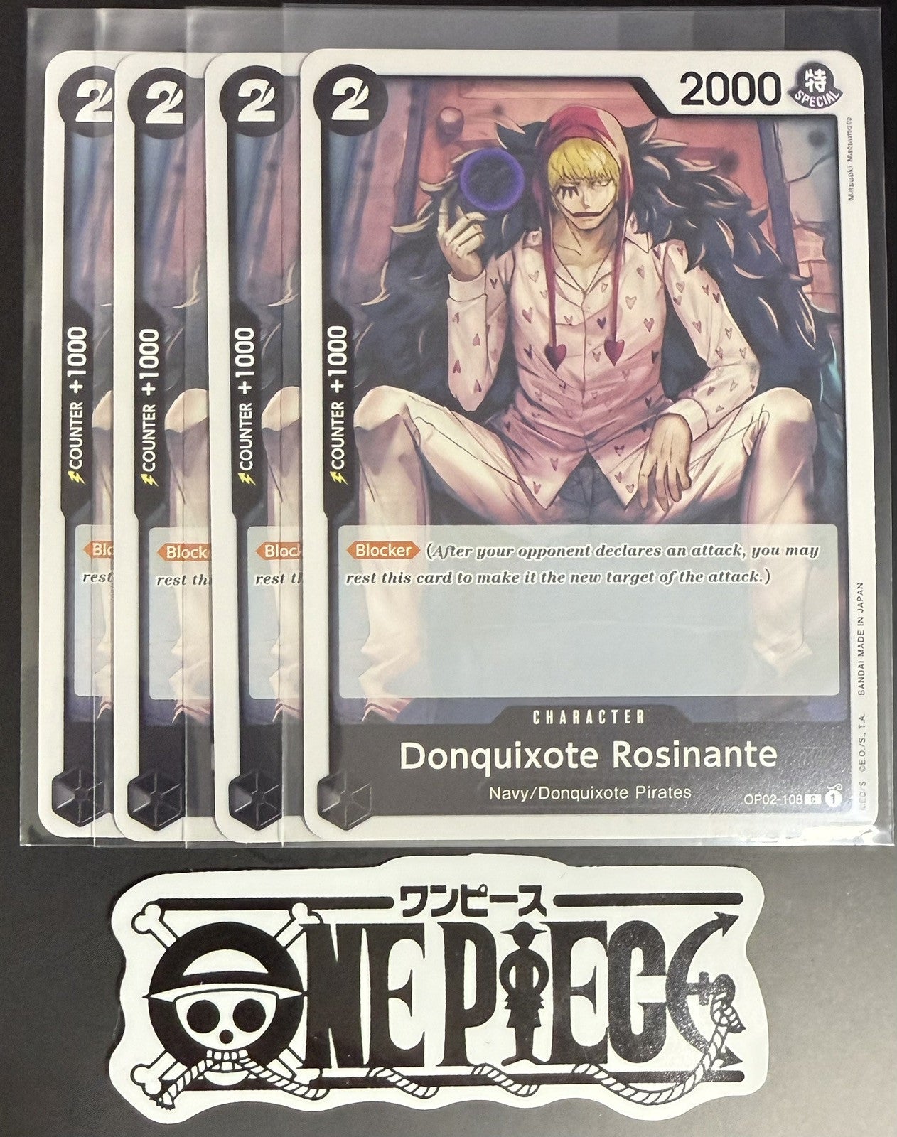 4x One Piece OP02-108 C Donquixote Rosinante - English -Playset-Regular-TCG-NM/M