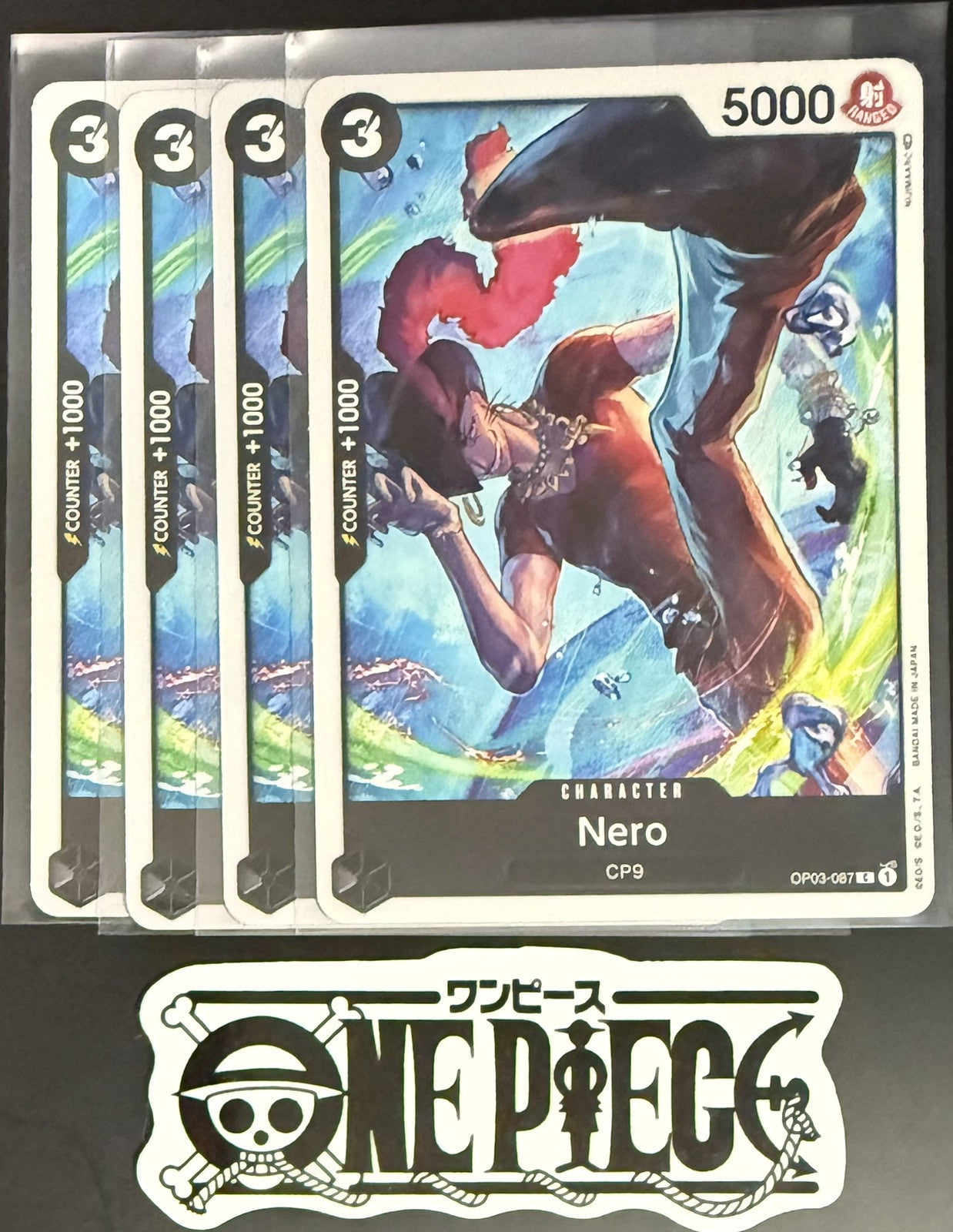 4x One Piece OP03-087 C Nero - English - Regular - Playset - TCG - NM/M
