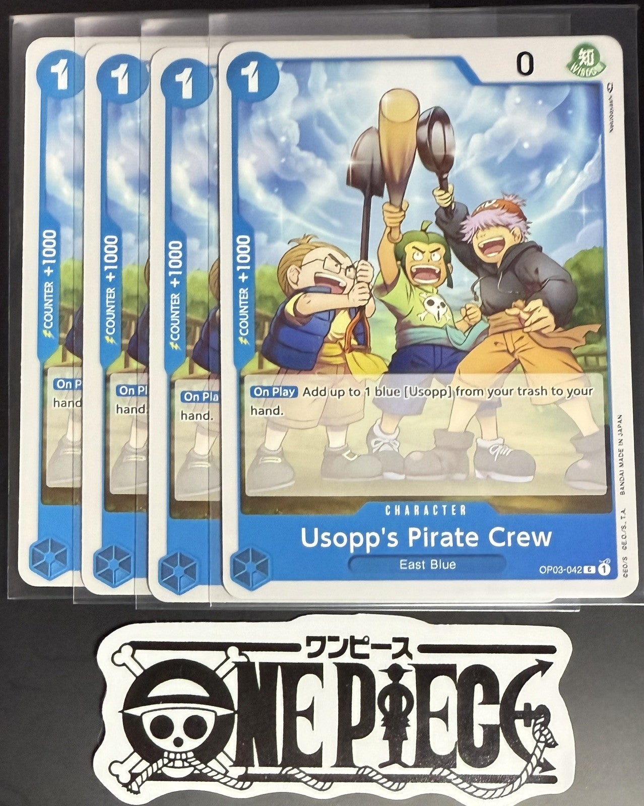 4x One Piece OP03-042 C Usopp's Pirate  - English - Regular - Playset - TCG-NM/M