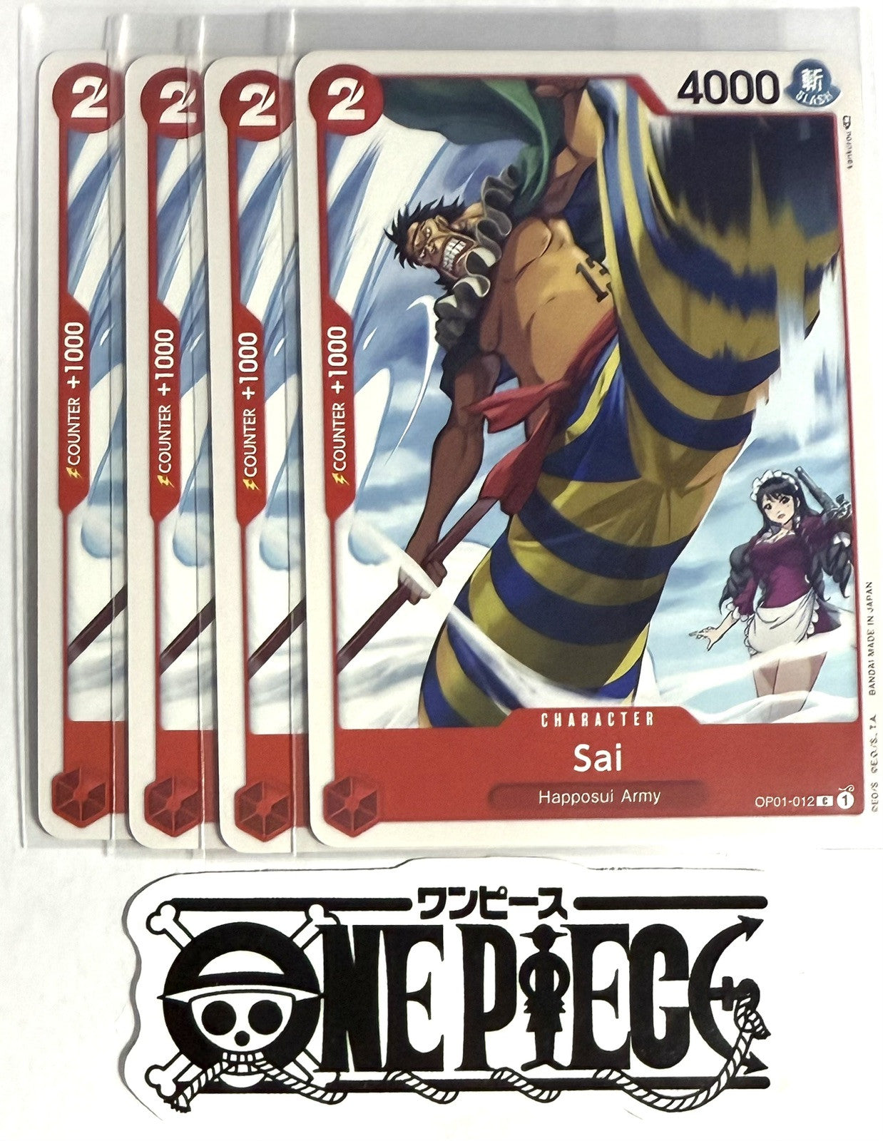 4x One Piece OP01-012 C Sai - English - Regular - Playset - TCG - NM/M