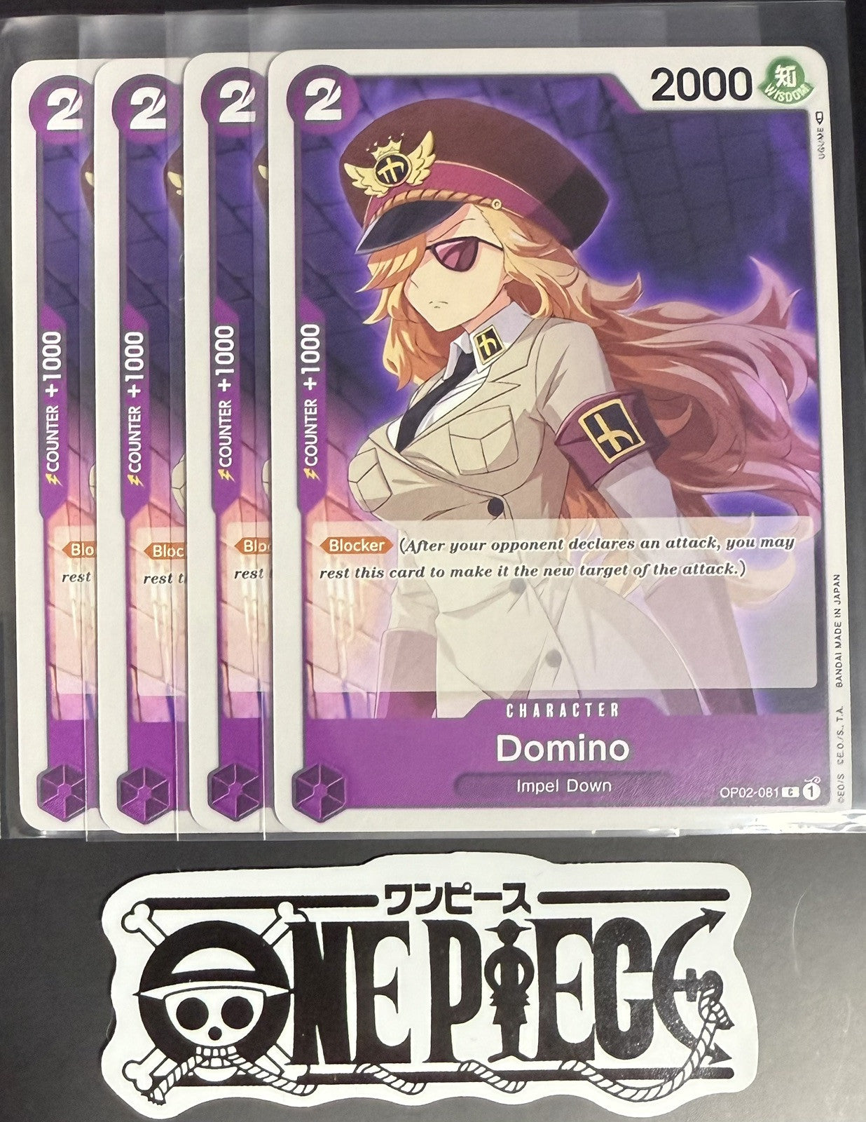 4x One Piece OP02-081 C Domino - English - Playset - Regular - TCG - NM/M