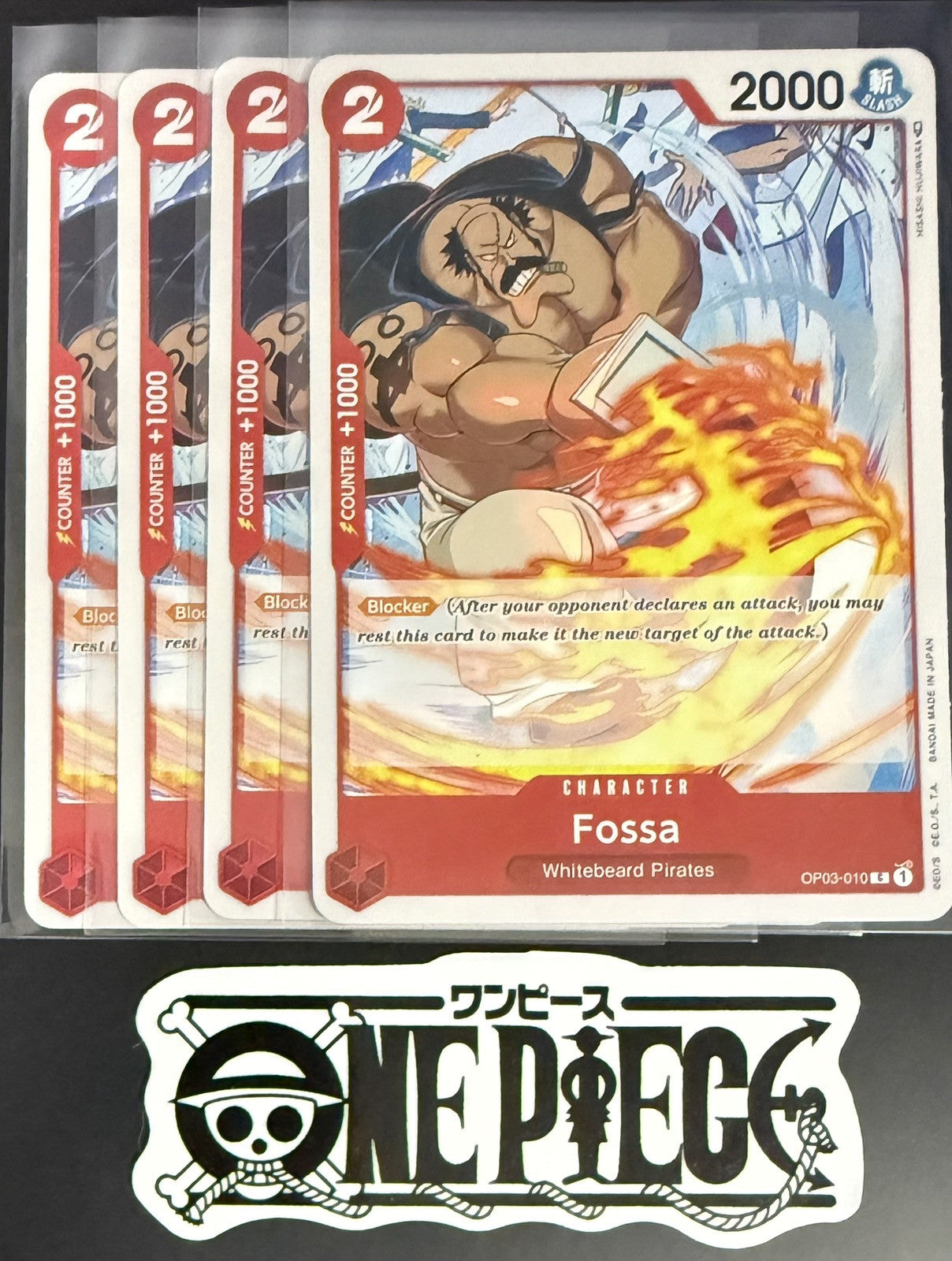 4x One Piece OP03-010 C Fossa - English - Regular - Playset - TCG - NM/M