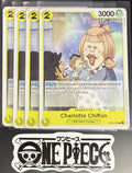4x One Piece OP03-109 C Charlotte Chiffon - ENG - Regular - Playset - TCG - NM/M