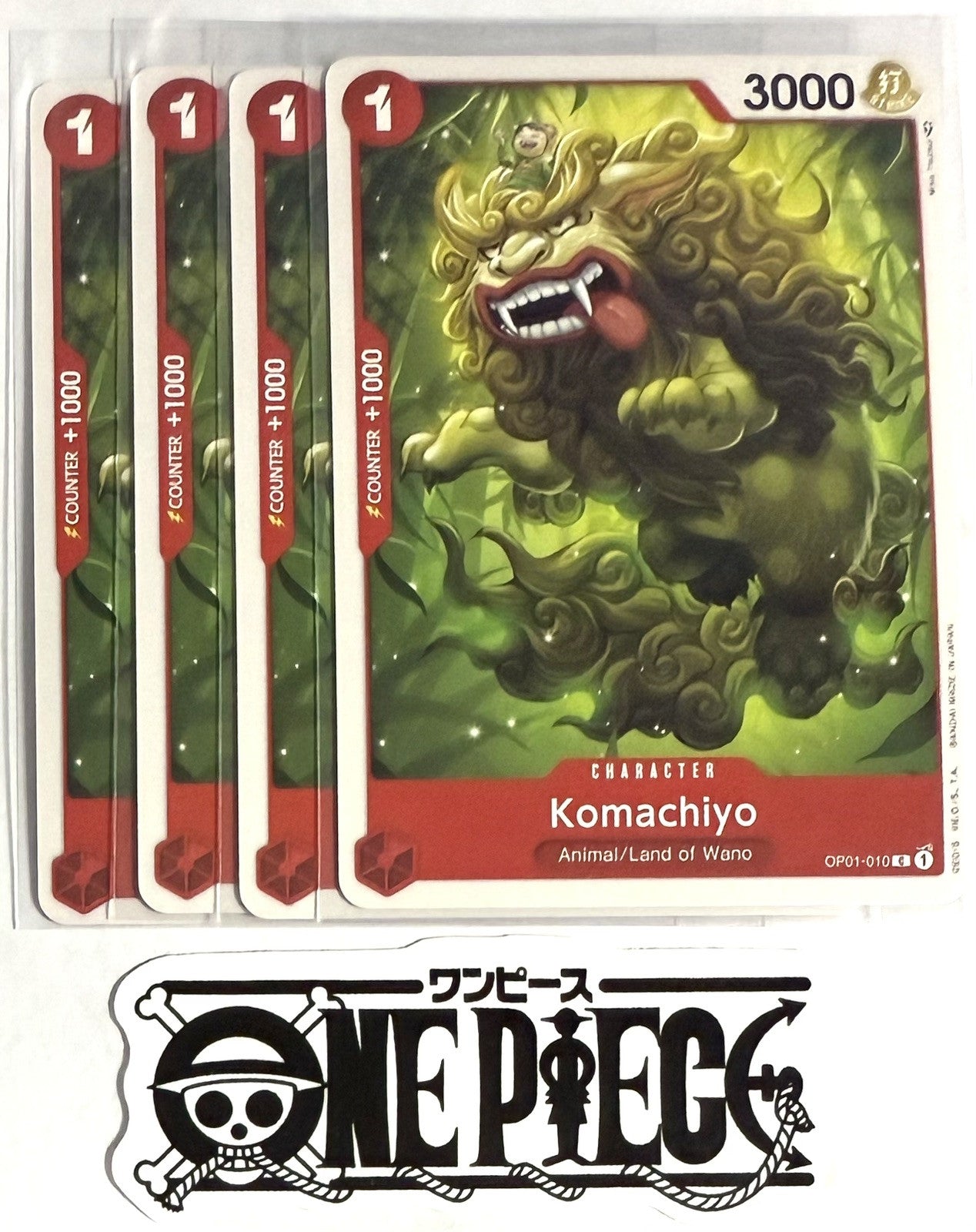 4x One Piece OP01-010 C Komachiyo - English - Regular - Playset - TCG - NM/M