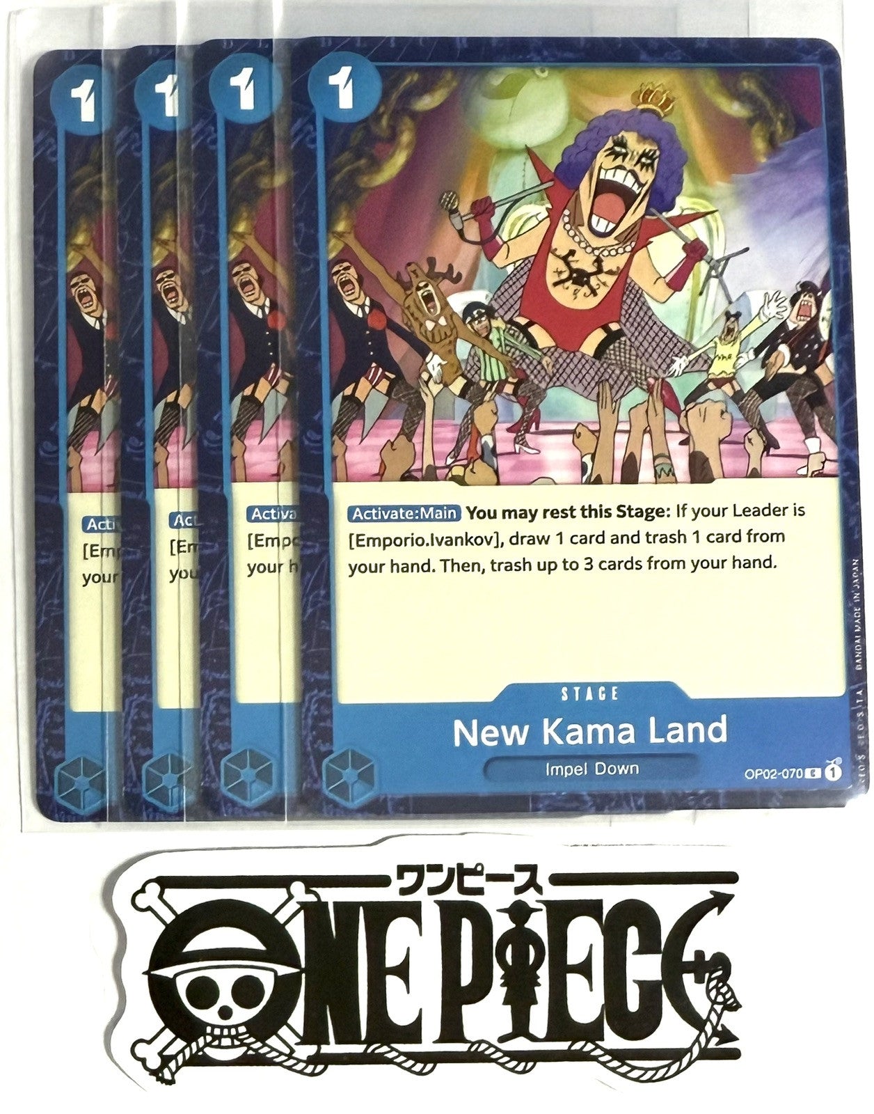 4x One Piece OP02-070 C New Kama Land - English - Playset - Regular - TCG - NM/M