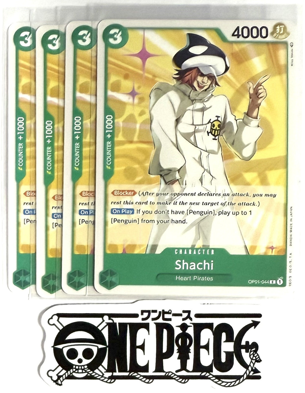 4x One Piece OP01-044 C Shachi - English - Regular - Playset - TCG - NM/M