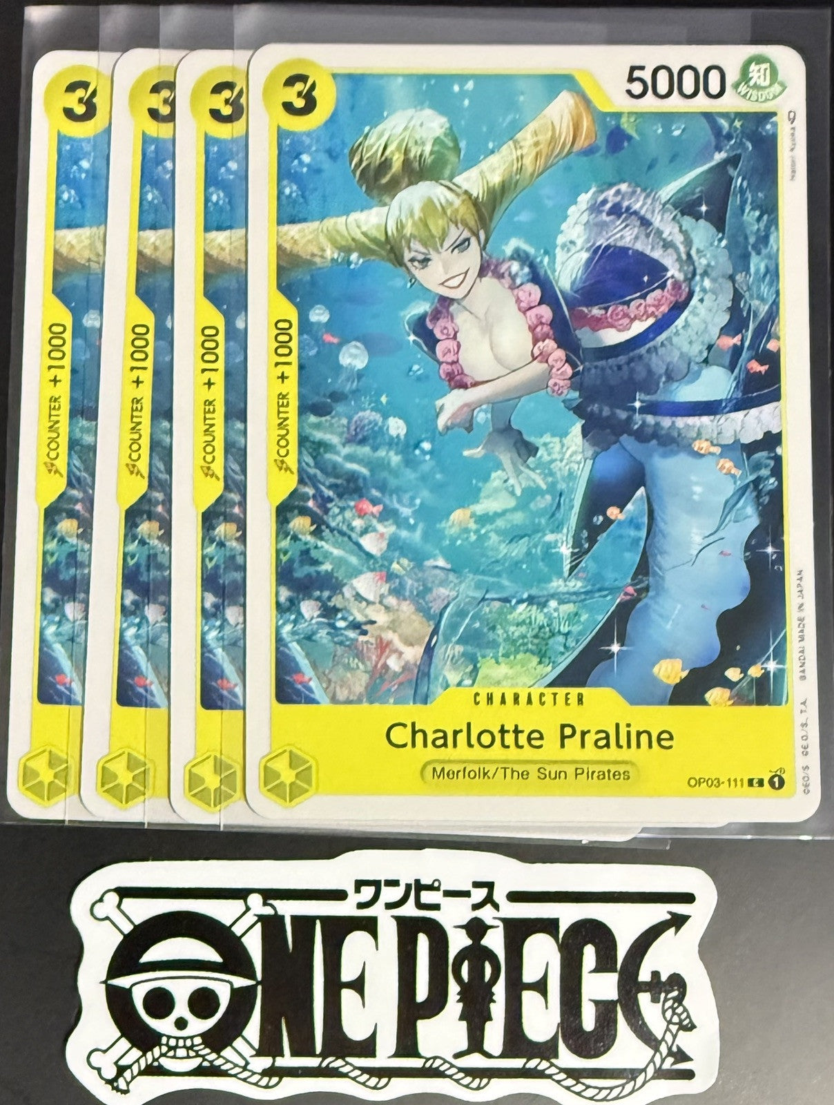 4x One Piece OP03-111 C Charlotte Praline - English - Regular - Playset-TCG-NM/M