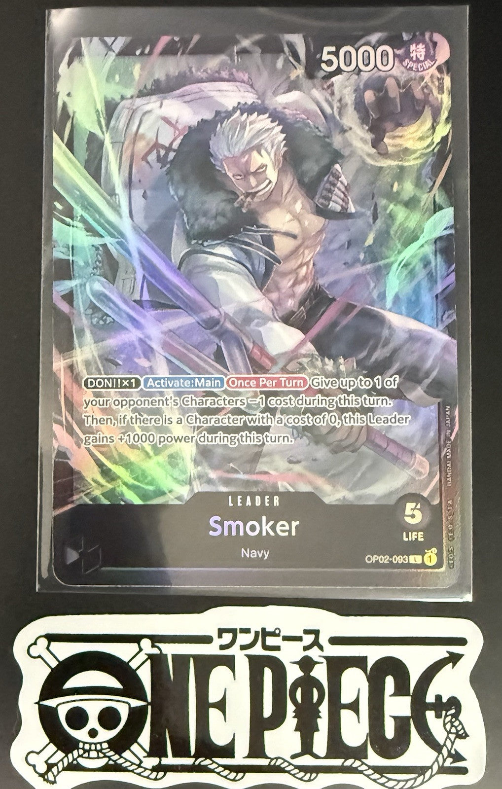 One Piece OP02-093 L  Smoker - English - Foil - Leader - ST19 - TCG - NM/M