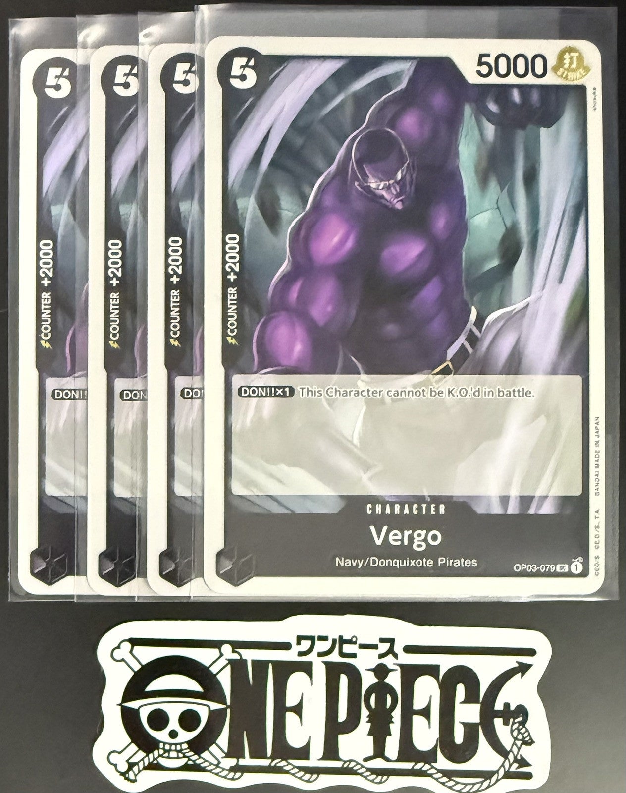 4x One Piece OP03-079 UC Vergo - English - Regular - Playset - TCG - NM/M